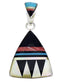 Multicolor Inlay Sterling Silver Pendant DW71627